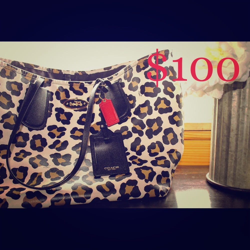 Cheetah Print Coach Tote